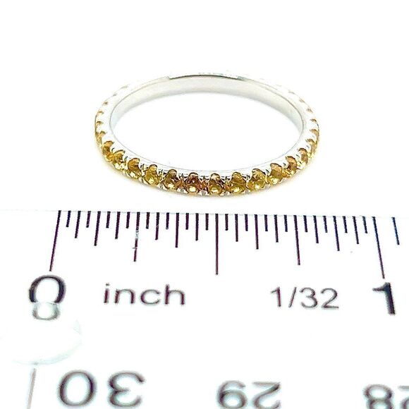 Natural Yellow Sapphire Ring Size 6.5 14k W Gold 0.66 CTW Certified $1,190 - Picture 8 of 9